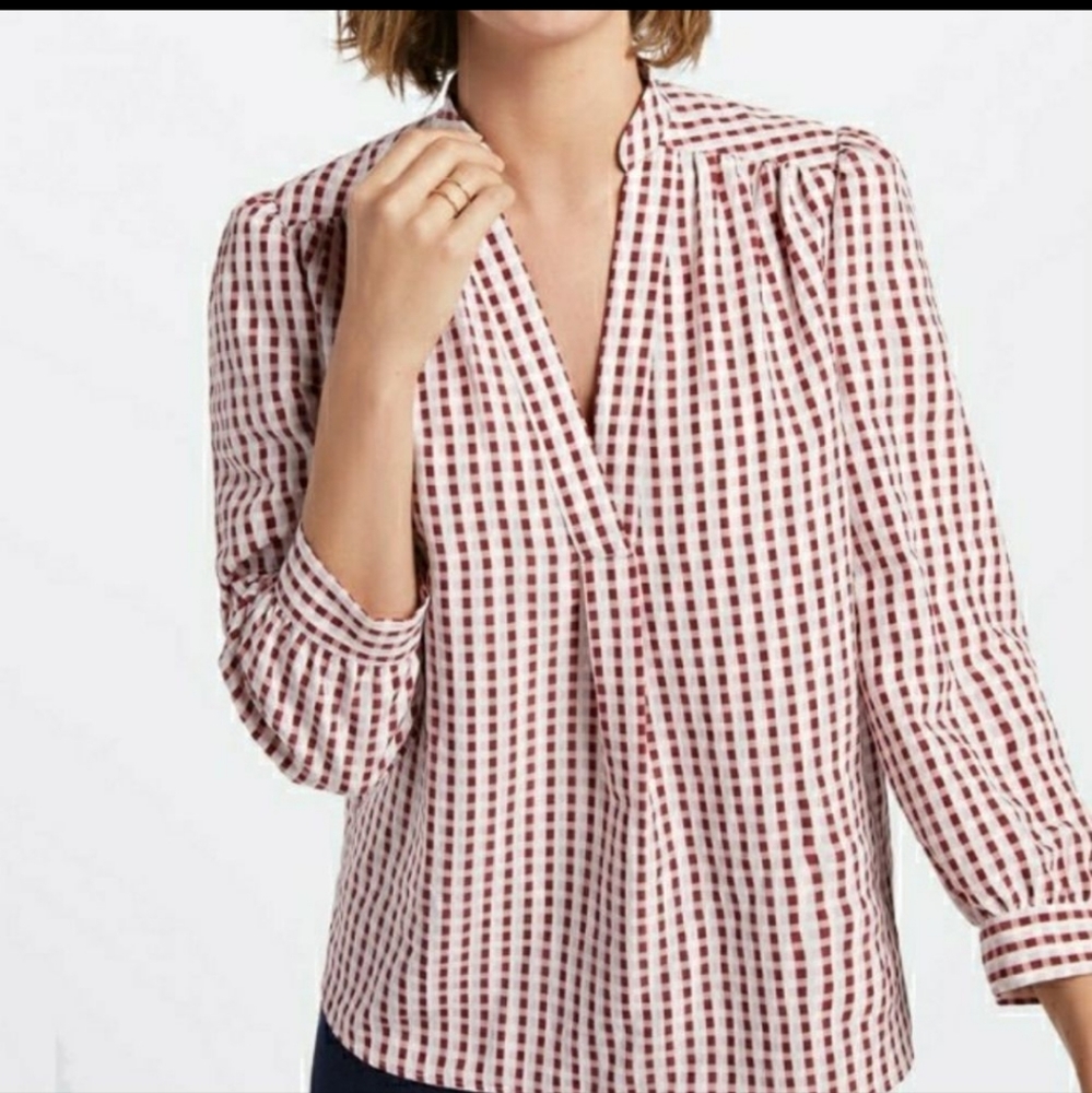 Draper James Gingham Popover Top size S